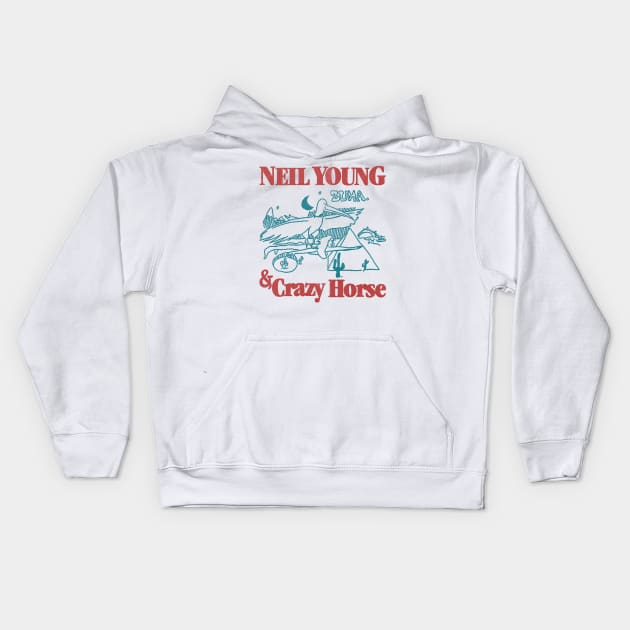 classic 70s  neil young & crazy horse fanmade Kids Hoodie by psninetynine